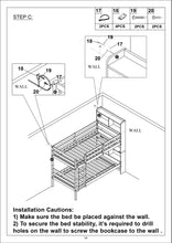 Load image into Gallery viewer, Twin Over Twin Bunk Beds with Bookcase Headboard, Solid Wood Bed Frame with Safety Rail and Ladder, Kids/Teens Bedroom, Guest Room Furniture, Can Be converted into 2 Beds, White
