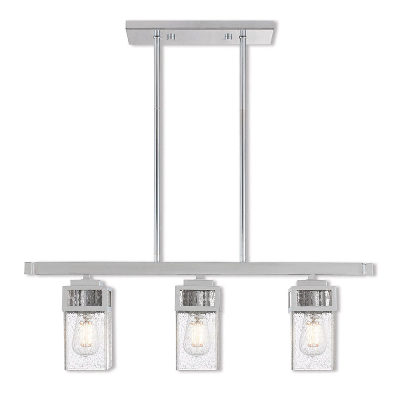 10" Three Light Dimmable Chandelier With Shades - Silver