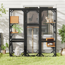 Load image into Gallery viewer, Outdoor Cat House, Diy Cat Enclosure Catio With Double Enter Doors
