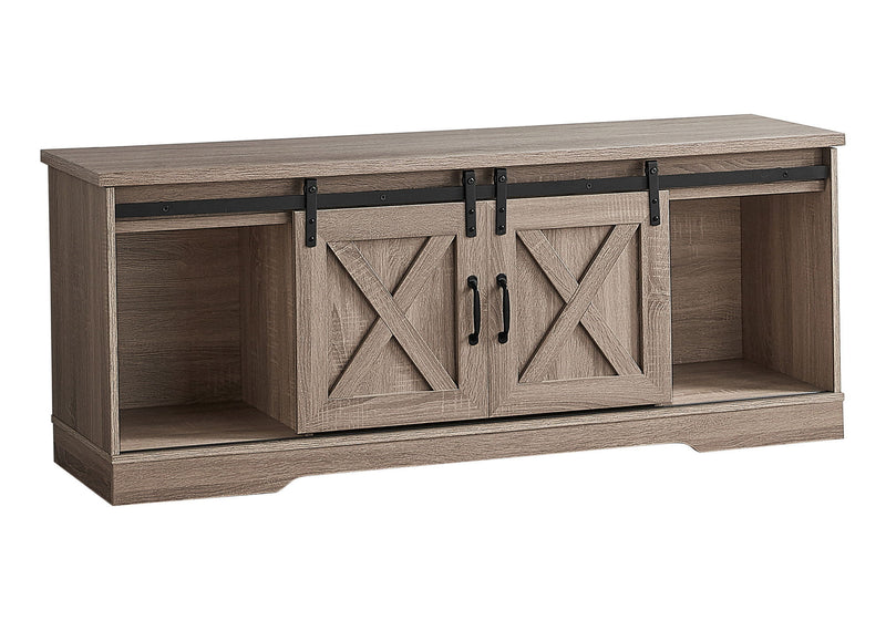 59" Deep Cabinet Enclosed Storage TV Stand - Taupe