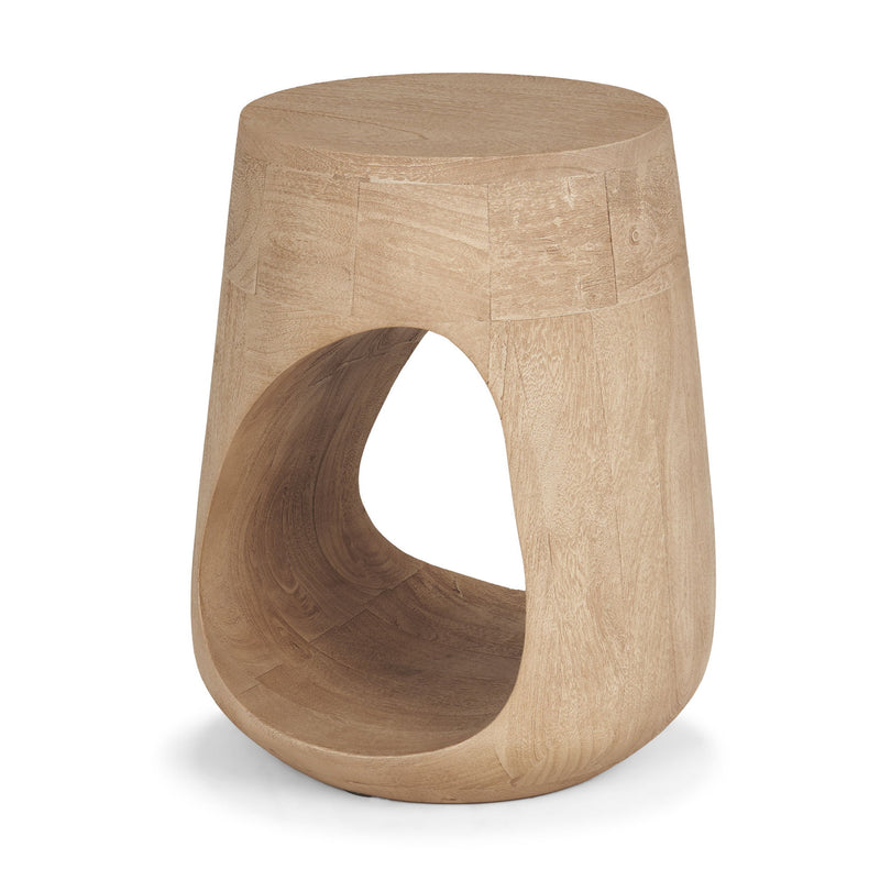 Round End Table - Light Brown
