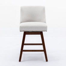 Load image into Gallery viewer, Counter Height Swivel Barstools, 26'' H Seat Height Upholstered Bar Stools (Set of 2), Fabric
