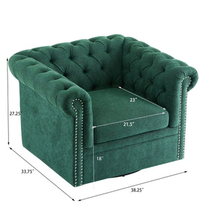 Chesterfield Style Swivel Club Chair With Button Tufted