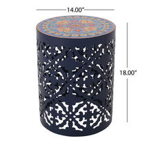 Load image into Gallery viewer, Airy - Outdoor Side Table With Lace Cut Design And Metal Frame
