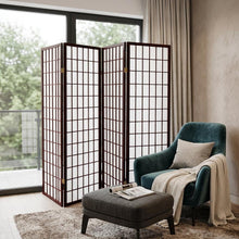 Load image into Gallery viewer, Folding Four Panel Screen Room Divider (469140) - Brown
