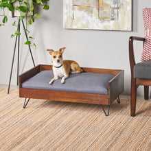 Load image into Gallery viewer, Dog Bed With Sleek Hairpin Legs - Reclaimed Oak / Iron
