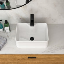 Load image into Gallery viewer, Rectangular Vessel Sink With Faucet &amp; Drain - White / Black
