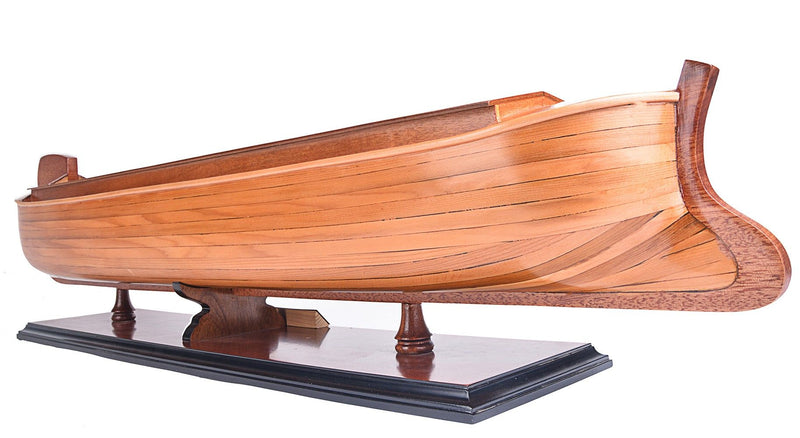 Wooden Hand Painted Decorative Boat - Brown
