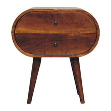 Load image into Gallery viewer, 24" Solid Wood Oval Two Drawer Nightstand - Chestnut
