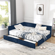 Load image into Gallery viewer, Mid-Century Storage Upholstered Tufted Bed Frame With Backrest And Armrests
