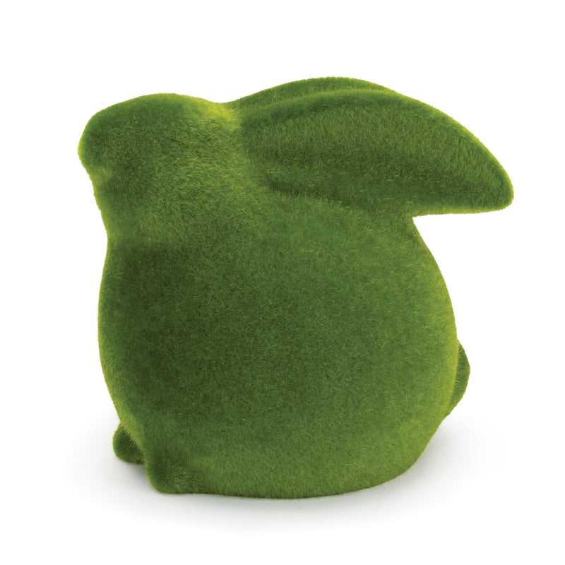 Faux Covered Rabbit Figurines (Set of 2) - Green / Moss