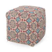 Load image into Gallery viewer, Amelia - Handcrafted Fabric Pouf, Rustic Elegance - Multicolored
