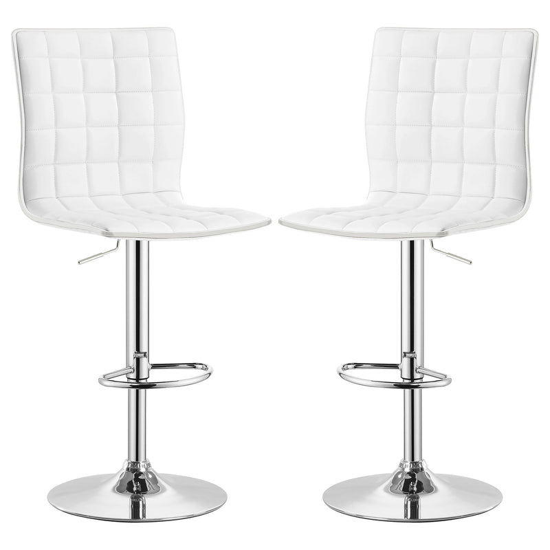 Ashbury - Upholstered Adjustable Bar Stool (Set of 2) - White