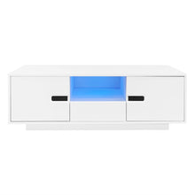 Load image into Gallery viewer, Modern High Glossy Rectangle Coffee Table With 16 Color LED Lights For Living Room
