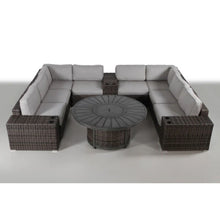 Load image into Gallery viewer, Patio Seating Group With Cushions And Fire Pit - Espresso
