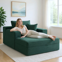 Load image into Gallery viewer, Convertible Chaise Lounge Chair With Wide Armrest &amp; Throw Pillows

