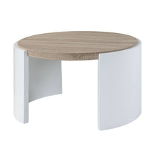 Load image into Gallery viewer, 33" Wood Round Partial Frame Coffee Table - Oak And White
