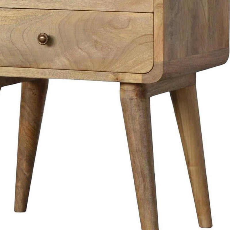 22" Solid Wood Two Drawer Nightstand - Oak