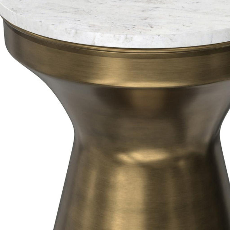 Round End Table Iron - Antiqued Brass