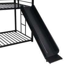 Load image into Gallery viewer, Metal bunk bed with slide and steps
