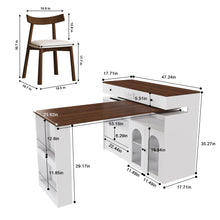 Load image into Gallery viewer, Retro Kitchen Island Set With Chairs, Extendable &amp; Rotating Table, 4 Drawers &amp; Door Cabinets
