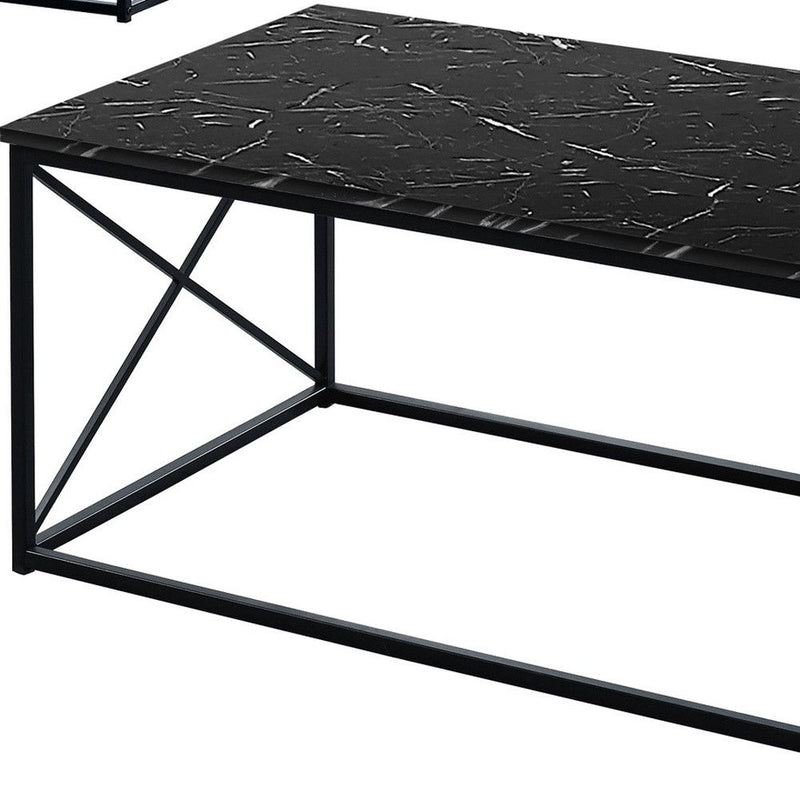 Metal Coffee Table (Set of 3) - Black
