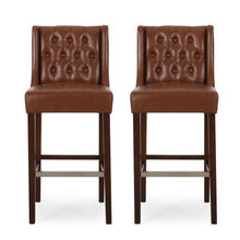Load image into Gallery viewer, Solstara - Upholstered Dining Barstool With Button Tufted And Wing Back
