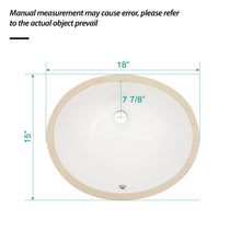 Load image into Gallery viewer, Elegant Ceramic Oval Undermount Bathroom Sink With Overflow

