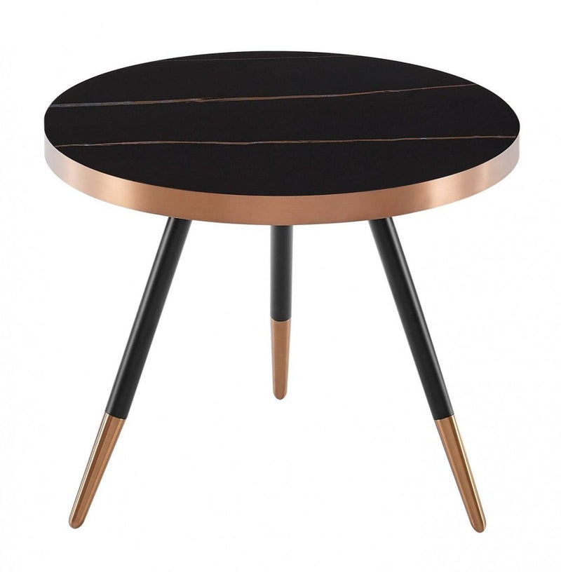 Modern Small Ceramic Coffee Table - Black And Gold