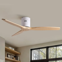Load image into Gallery viewer, Low Profile Flush Ceiling Fan Without Light - Matte White / White
