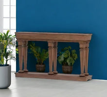 Load image into Gallery viewer, Solid Wood Floor Shelf Console Table - Brown

