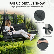 Load image into Gallery viewer, 3 Seater Outdoor Porch Swing Cushion With Backrest, Waterproof
