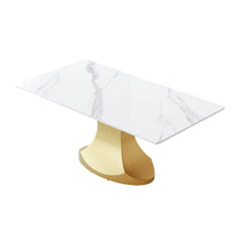 Load image into Gallery viewer, Modern Artificial Stone Panel Stainless Steel Curved Legs, Can Accommodate 6 - 8 People
