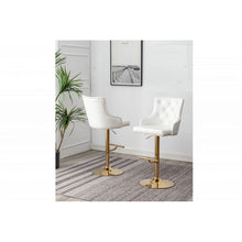 Load image into Gallery viewer, Adjustable Swivel Bar Stool With Nailhead Trim (Set of 2)

