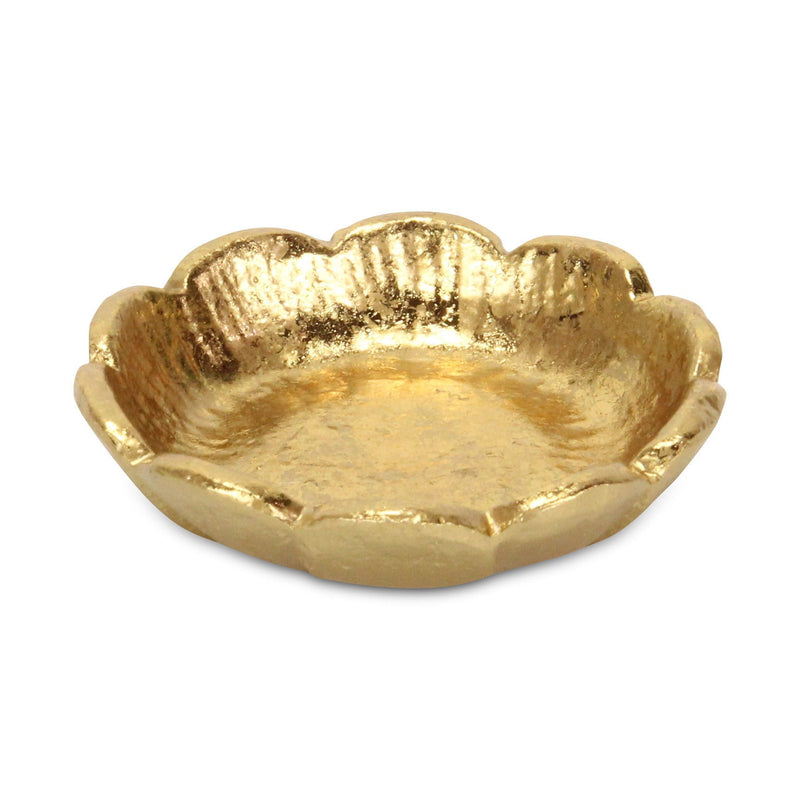 5" Cast Iron Handmade Round Trinket Tray - Gold