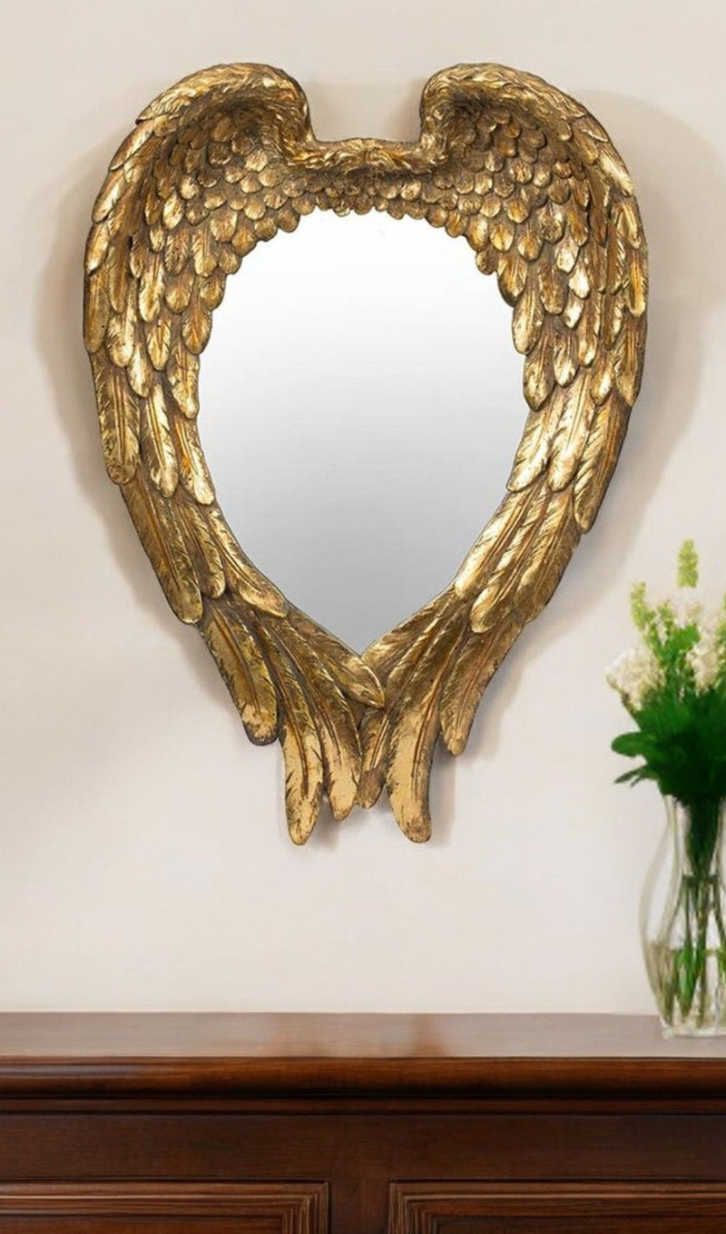 22" Heart Resin Framed Accent Mirror - Gold