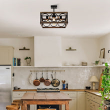 Load image into Gallery viewer, Kitchen Island Lights Ceiling Light Farmhouse Dining Room Light Fixture, Wood And Metal Rectangular Ceiling Light, Ceiling Lighting For Living Room, Conference Room, Home Office
