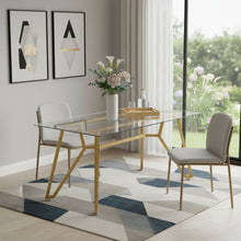 Load image into Gallery viewer, 71" Glass Trestle Coffee Table - White / Gold
