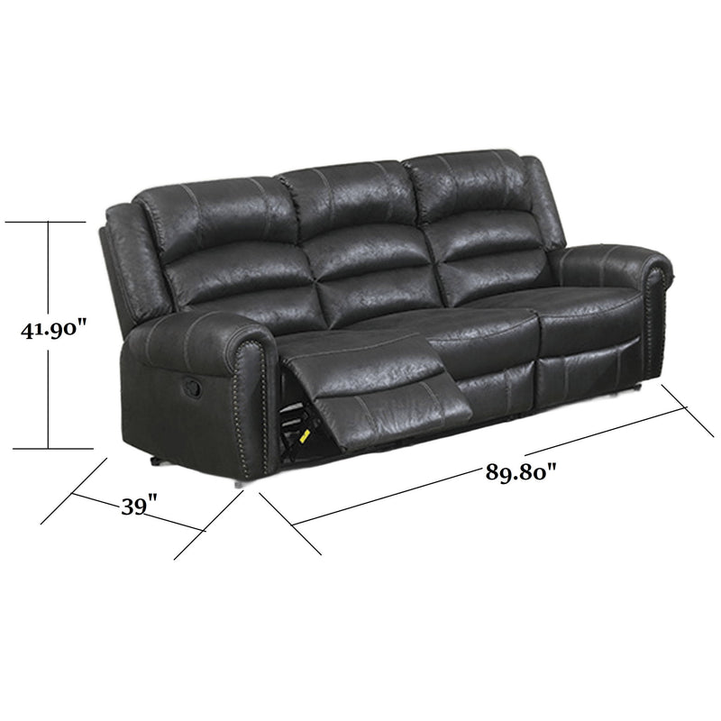 Power Reclining Sofa With Built In USB Port - Black