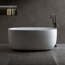 Load image into Gallery viewer, Independent Solid Surface Resin Stone Bathtub, A Modern Designed Independent Bathtub With Pop-Up Drainage And Overflow Pipes, Suitable For Small Households - Matte White
