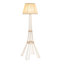Load image into Gallery viewer, LED Light Changing Eiffel Tower Floor Lamp With Ivory Shade - Brass
