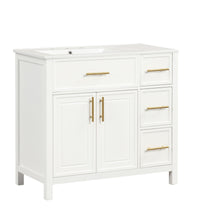 Load image into Gallery viewer, Modern Bathroom Vanity With Sink Top, 2 Doors And 3 Drawers
