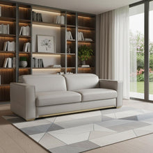 Load image into Gallery viewer, Top Grain Leather Reclining Sofa - Light Gray
