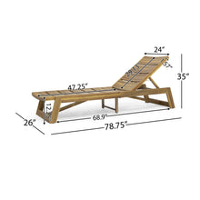 Load image into Gallery viewer, Outdoor Chaise Lounge With Adjustable Seating And Slat Panel - Yellow Brown
