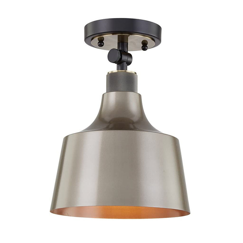 Shaded Metal Dimmable Flush Chandelier With Shades - Gray