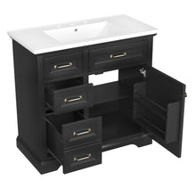 Load image into Gallery viewer, Modern Bathroom Vanity With Sink Top, 4 Drawers And 1 Soft-Close Door
