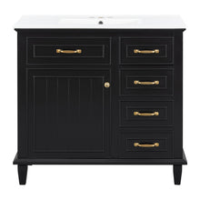 Load image into Gallery viewer, Modern Bathroom Vanity With Sink Top, Flip Drawers, Adjustable Shelf
