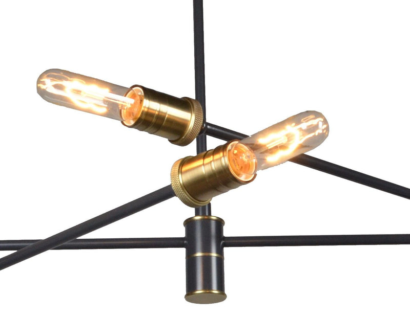 Sputnik Six Light Metal Chandelier - Bronze