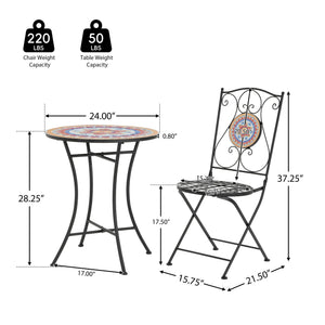 Lambert - Outdoor Chat Set - Black / Red