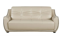 Load image into Gallery viewer, Faux Leather Sofa With Black Legs - Beige
